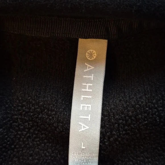 Athleta 1/4 Zip Pullover Sweatshirt Top Funnel Neck Black, Size L - Picture 5 of 5
